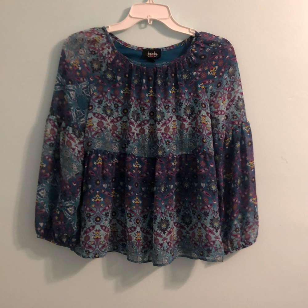 floral pattern blue top